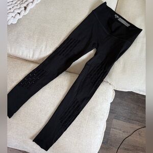 Victoria Secret Sport Black Women's Leggings with Laser-Cut Detail on Calf